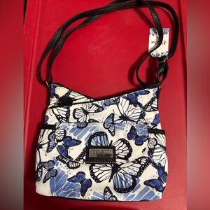 Multi Sac Women's Crossbody Or Shoulder Bag Butterfly Print Adjustable Strap NWT